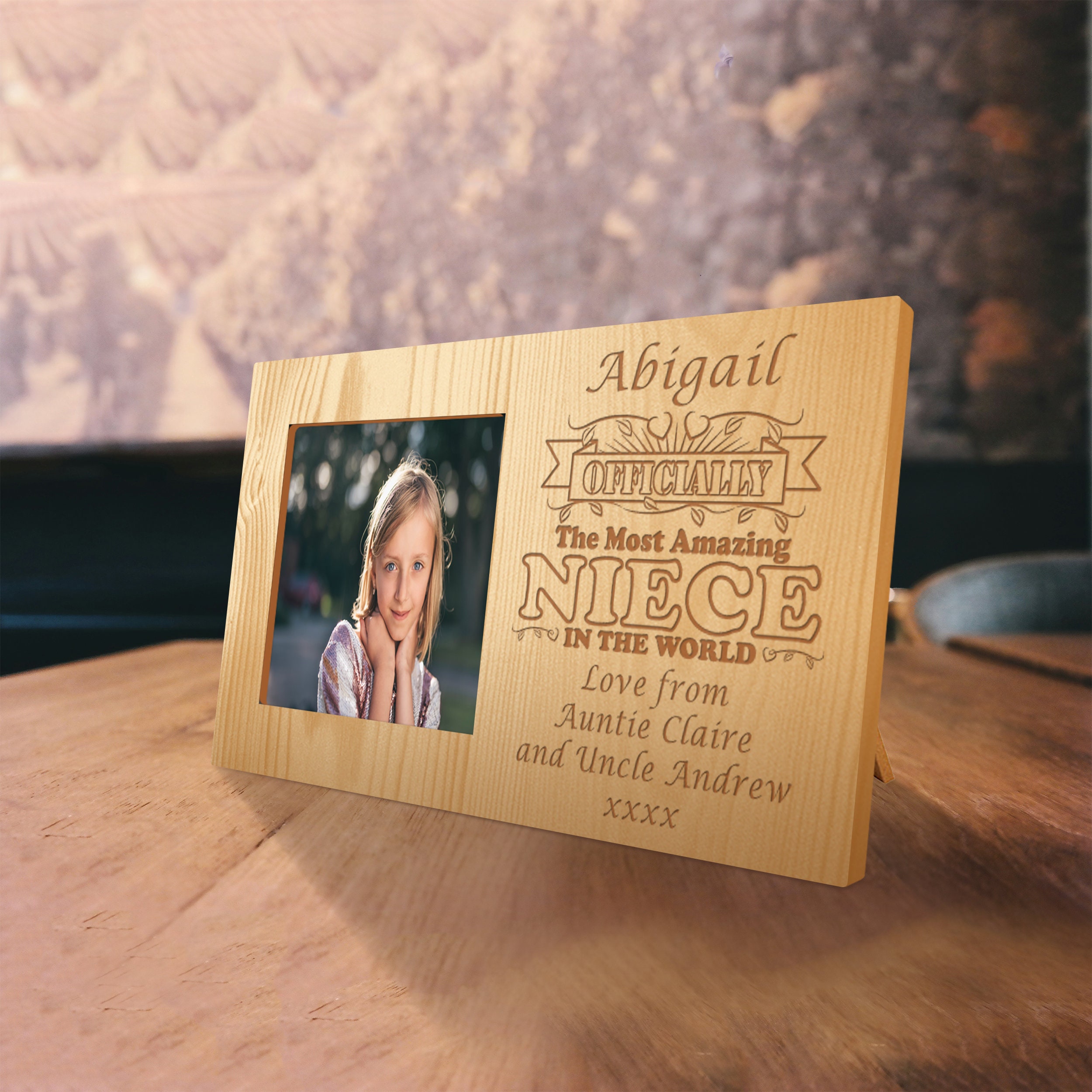 Personalised Amazing Niece Wooden Photo Frame Nieces Engraved Etsy