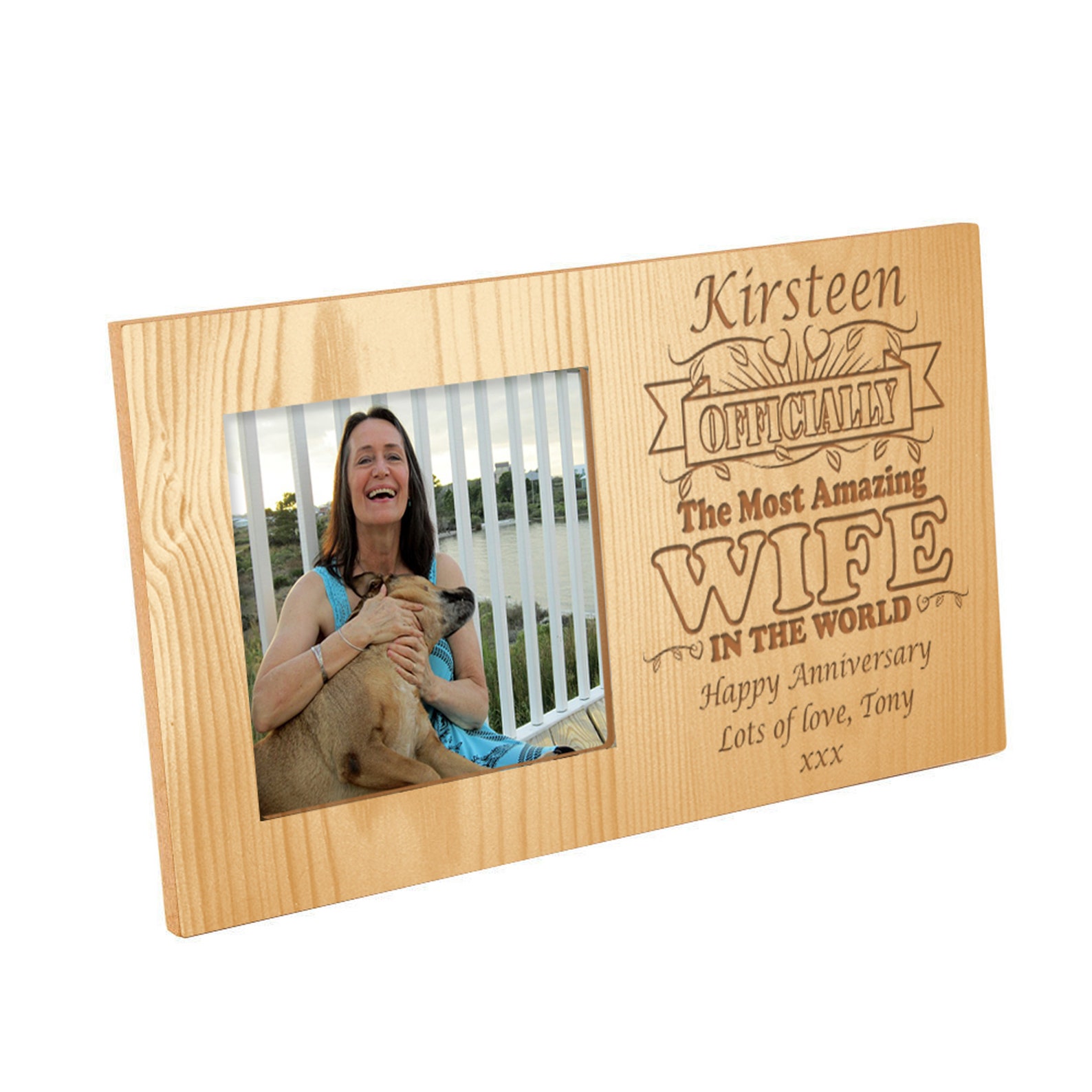 Personalised Amazing Wife Wooden Photo Frame Wifes Engraved Etsy