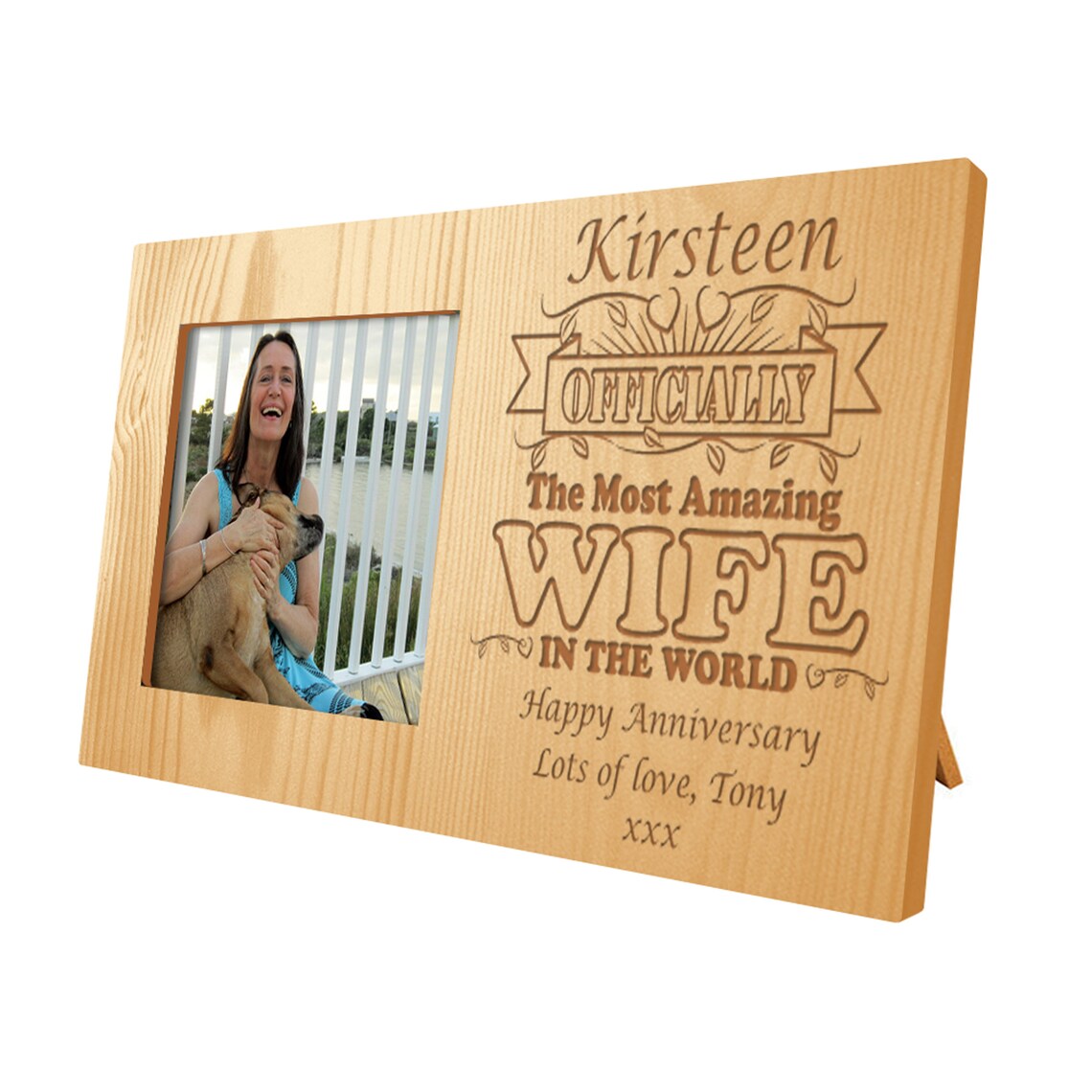 Personalised Amazing Wife Wooden Photo Frame Wifes Engraved Etsy