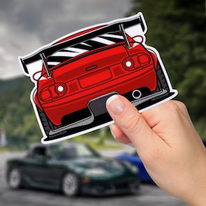 Mazda Miata MX-5 Vinyl Sticker / NA Eunos Roadster Decal / Modified Red / Hardtop Wing Flares / JDM Stance Car Art / Window Laptop