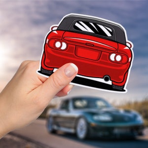 Mazda Miata MX-5 Vinyl Sticker / NB Eunos Roadster Decal / Stock Red Softtop / JDM Stance Car Art / Window Laptop Water bottle