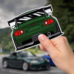 Naklejka winylowa Mazda Miata MX-5 / Naklejka NA Eunos Roadster / Modyfikowana zieleń / Hardtop Wing Flares / Sztuka samochodowa JDM Stance / Laptop z oknem