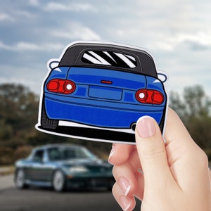 Naklejka winylowa Mazda Miata MX-5 / NA Eunos Roadster / Stock Blue / JDM Stance Car Art / Window Laptop Butelka na wodę