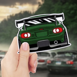 Mazda Miata MX-5 Vinyl Sticker / NB Eunos Roadster Decal / Modified Green / Hardtop Wing Flares / JDM Stance Car Art / Window Laptop