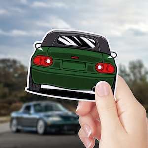 Mazda Miata MX-5 Vinyl Sticker / NA Eunos Roadster Decal / Stock Green / JDM Stance Car Art / Window Laptop Water bottle