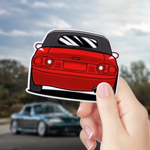 Mazda Miata MX-5 Vinyl Sticker / NA Eunos Roadster Decal / Stock Red Softtop / JDM Stance Car Art / Window Laptop Water bottle