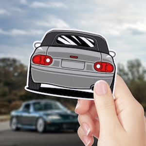 Mazda Miata MX-5 Vinyl Sticker / NA Eunos Roadster Decal / Stock Silver Softtop / JDM Stance Car Art / Window Laptop Water bottle
