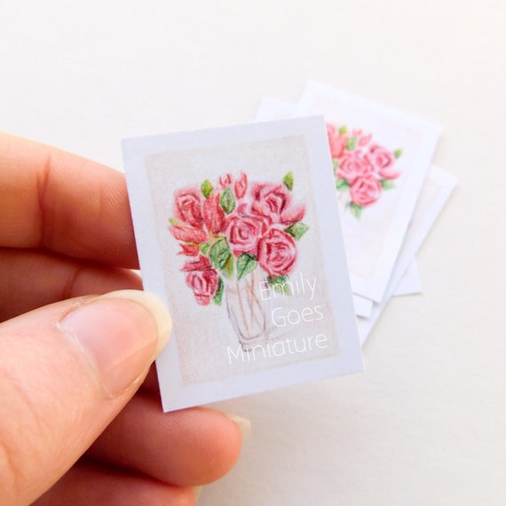 MADE IN AMERICA FAST DELIVERY CLAUDE MONET TULIPS Miniature Dollhouse Picture