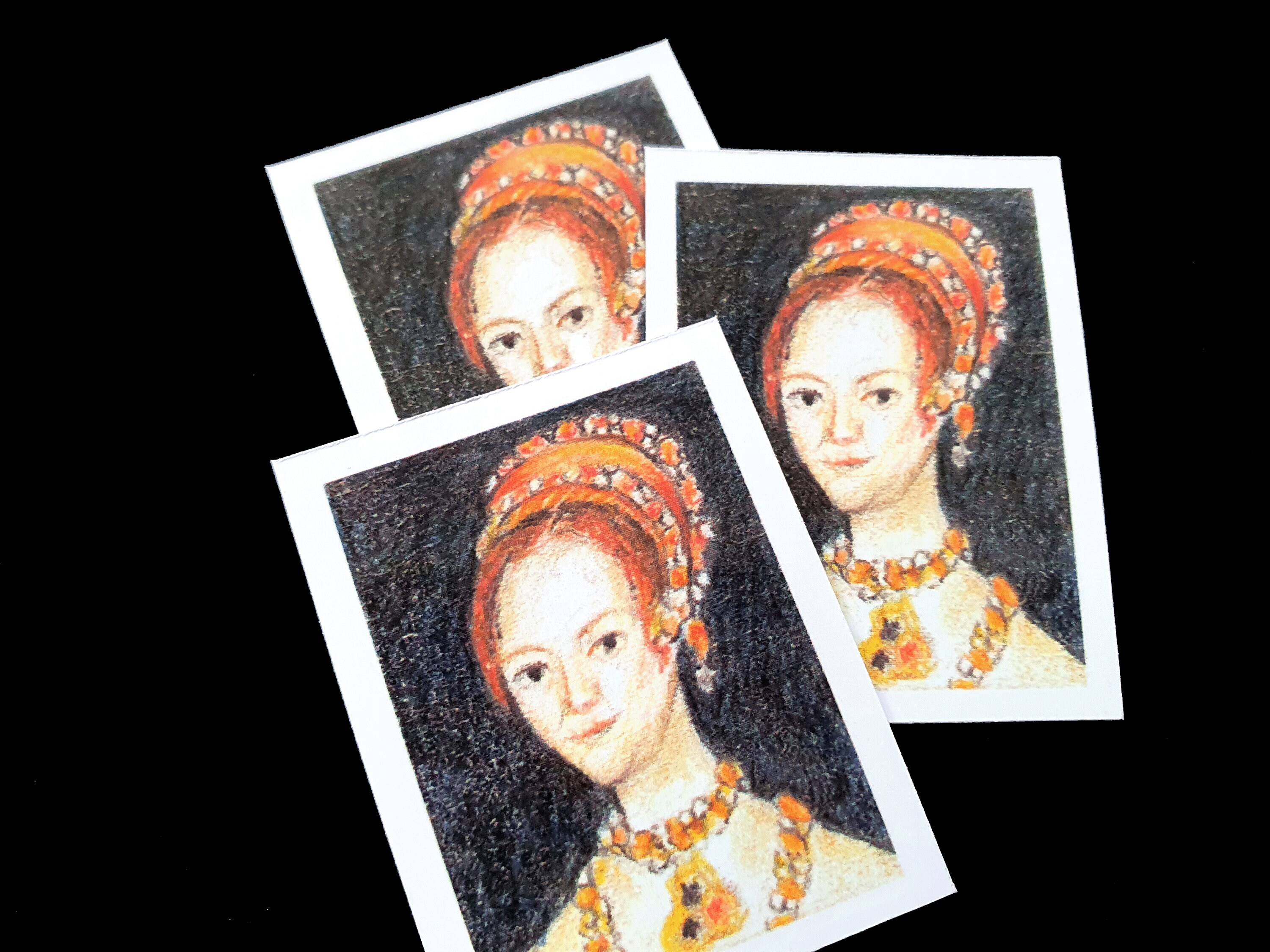 Catherine Parr Henry VIII Wives Miniature Print Tiny Dollhouse Painting ...