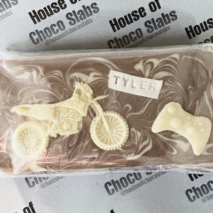Dirt Bike chocolate slab gift // gift for him // motorhead // petrolhead // men’s gift // chocolate gift