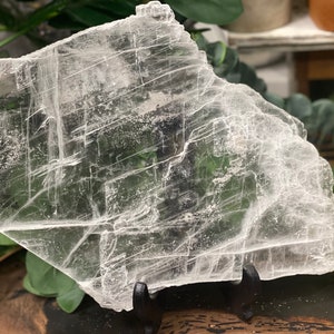 Clear Selenite Plate *Cleansing. Insight. Positivity*. Authentic, Genuine, Crystal Altar Sacred Space Plate