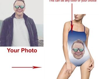 custom bathing suit with face
