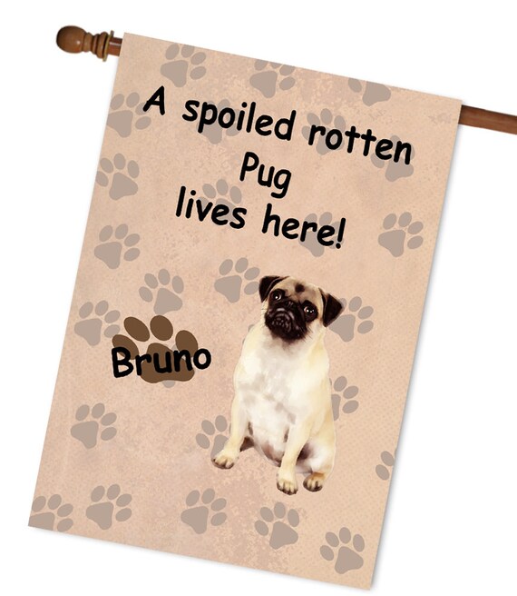 Pug Dog Garden Flag House Photo Pug Dog Garden Flag House, Pug Dog Garden Flags
