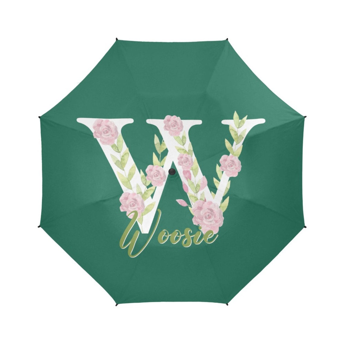 Custom Monogram Umbrella Personalized Name Umbrella Flowers Etsy