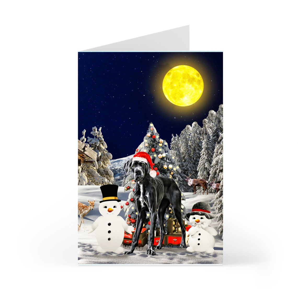 Great Dane Dog Christmas Greeting Cards Dog Greeting Cards - Etsy