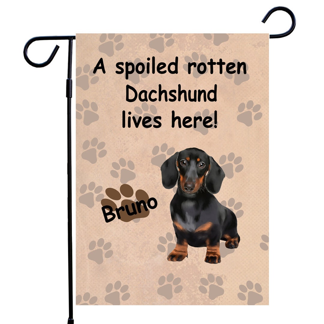 Personalized Dachshund Garden Flag Dachshund Garden Flag Etsy
