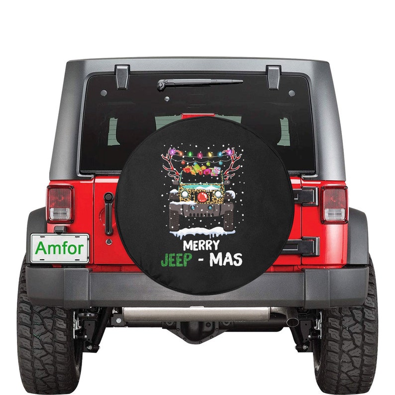 Christmas Jeep Tire Cover Merry Jeepmas Jeep Tire Cover Xmas Etsy