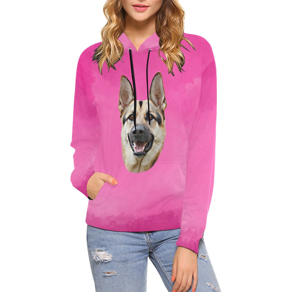 Custom Dog Pet Photo Portrait Women Hoodie Custom Pet Photo Etsy