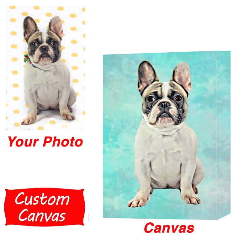 Custom Pet Mini Canvas Custom Pet Portrait Photo Canvas Etsy