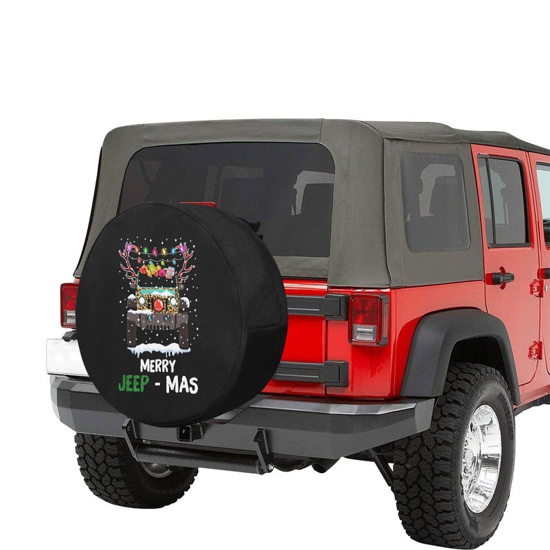Christmas Jeep Tire Cover Merry Jeepmas Jeep Tire Cover Xmas Etsy