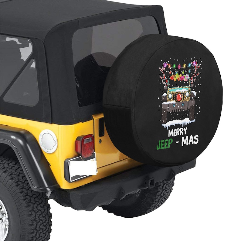 Christmas Jeep Tire Cover Merry Jeepmas Jeep Tire Cover Xmas Etsy