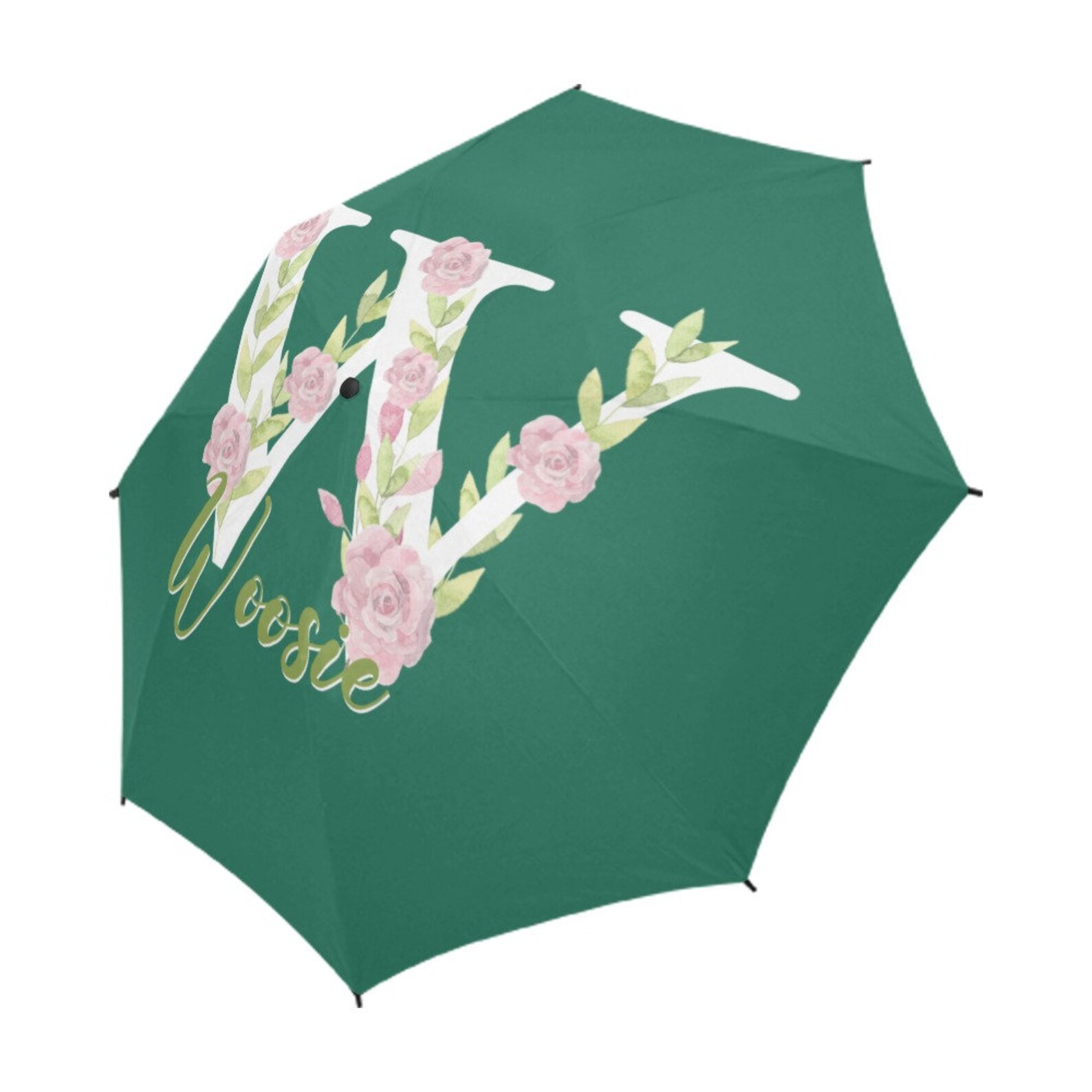 Custom Monogram Umbrella Personalized Name Umbrella Flowers Etsy