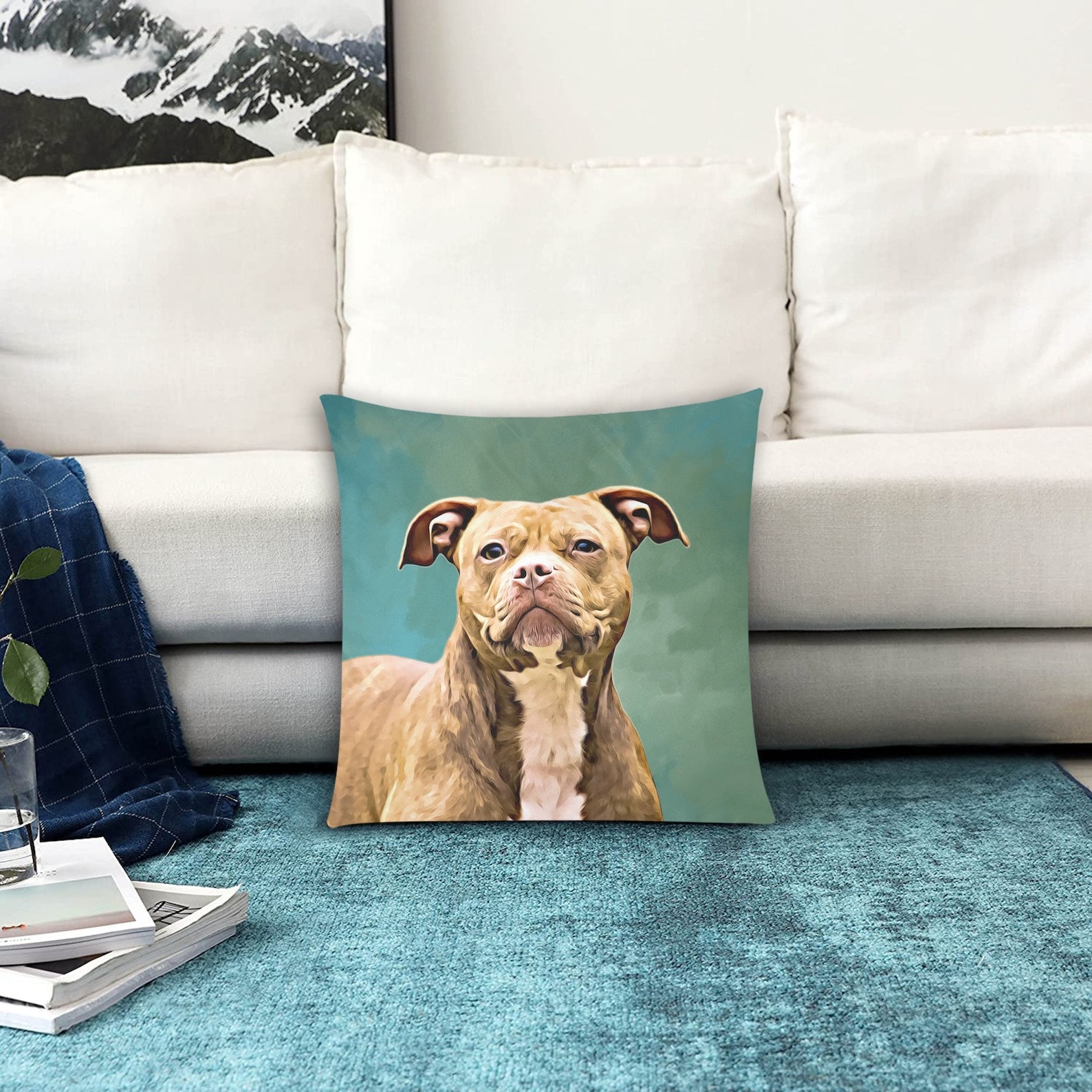 Dog Photo Pillow case Custom Pet Portrait Pillow Case Etsy