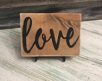 Love Wood Rustic farmhouse style sign/ unique gift/Home decor