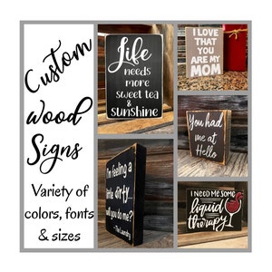 Customized Wood Signs/Free Shipping/Signs for Weddings/Birthdays/Special Occasions/Personalized Custom Wood Plaques/Made in USA