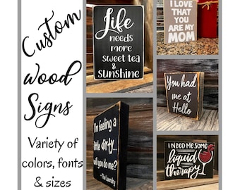 Customized Wood Signs/Free Shipping/Signs for Weddings/Birthdays/Special Occasions/Personalized Custom Wood Plaques/Made in USA