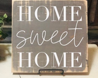 Home Sweet Home Rustic Farmhouse style sign/ Signs with sayings/ House warming gift/ Rustic Wood Sign