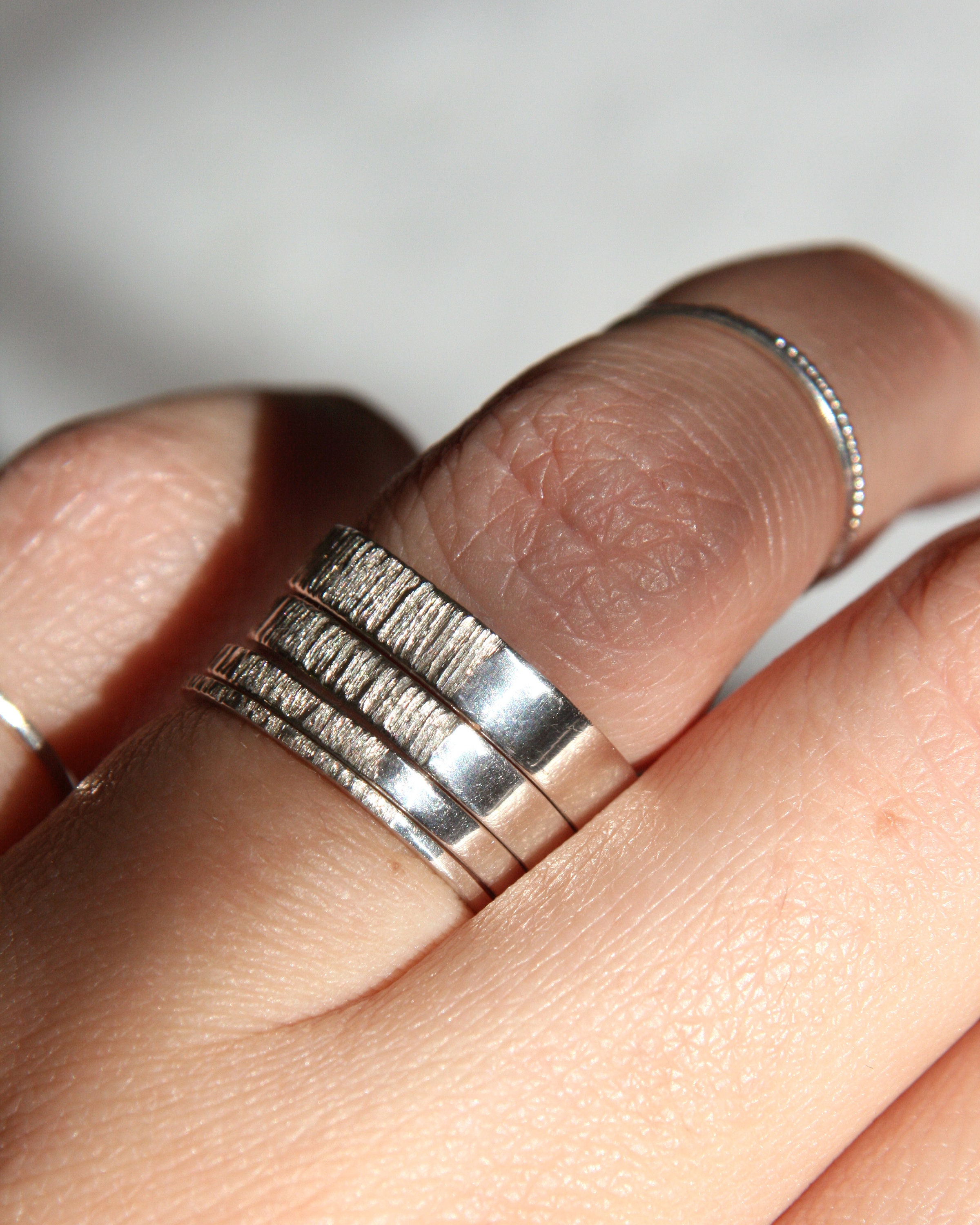 Polished & textured Ultimate layering ring set eco friendly Etsy