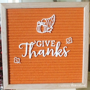 REMERCIEZ Cornucopia et feuilles d’érable Fall Letterboard Set | tableau de lettres de Thanksgiving, tableau de lettres d’automne, accessoires de tableau de lettres
