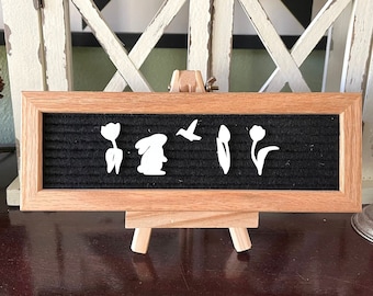 Spring Icons with Bunny, Hummingbird, and Tulips Letterboard Design | Spring letterboard, Bunny letter board, letterboard accessories