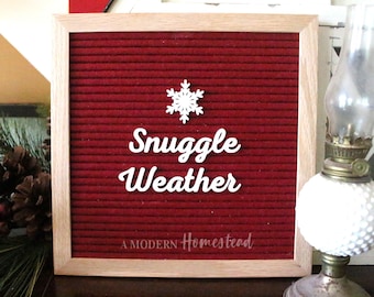 Snuggle Weather Winter Saying with Snowflake Icon for Letterboards and Felt Boards | Christmas Icons, Christmas Letter board, winter icons