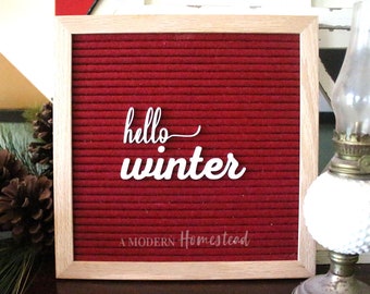 Hello Winter Saying Script Icons for Letterboards and Felt Boards | Christmas Icons, Christmas Letter board, winter icons