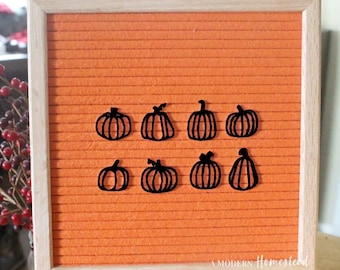 Pumpkin & Gourd Outline Icons | Letter board pumpkins, feltboard pumpkins, halloween letterboard, fall letter board, letterboard accessories