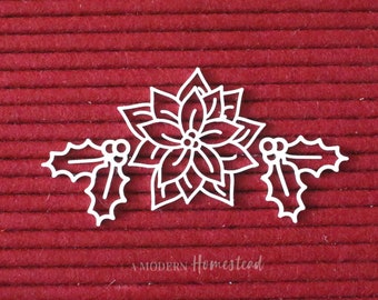 Christmas Poinsettia and Holly Icon Set for Letterboards and Felt Boards | Christmas Icons, Christmas Letter board, Vintage Christmas Icon