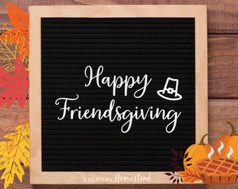 HAPPY FRIENDSGIVING Words and Icons Fall Letterboard Set | thanksgiving letterboard, fall letter board, letterboard accessories
