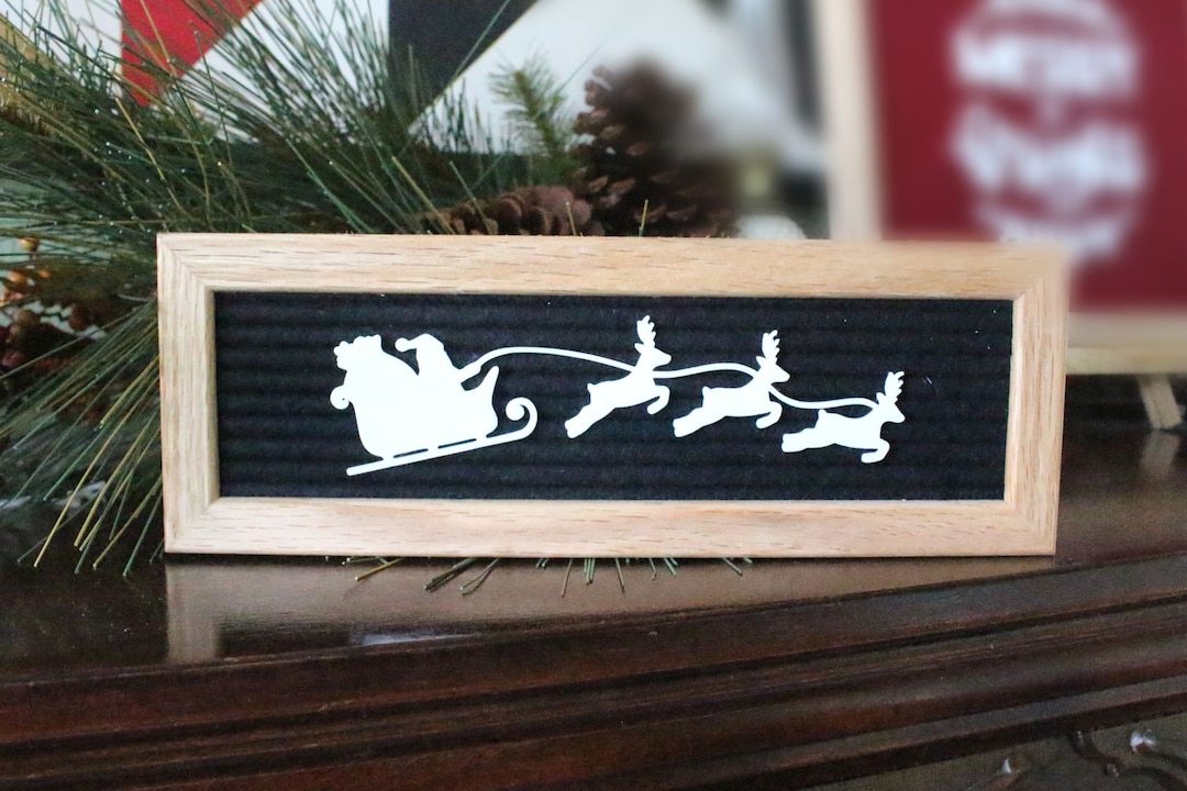 Letter R Sleigh Santa Claus Sleigh and Reindeer Icon for Letterboards and Felt Boards ...