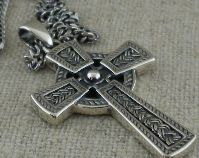 Men's Sterling Silver .925 Heavy Irish Celtic Cross Made - Etsy