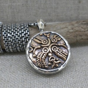 Ancient Celtic Coin Pendant Sterling Silver & Bronze Jewelry PETRICHOR ...