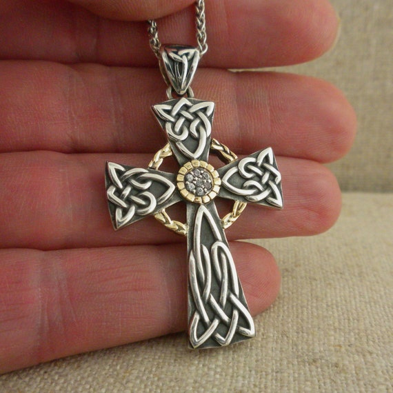 Cross Necklace in Oxidized Sterling Silver