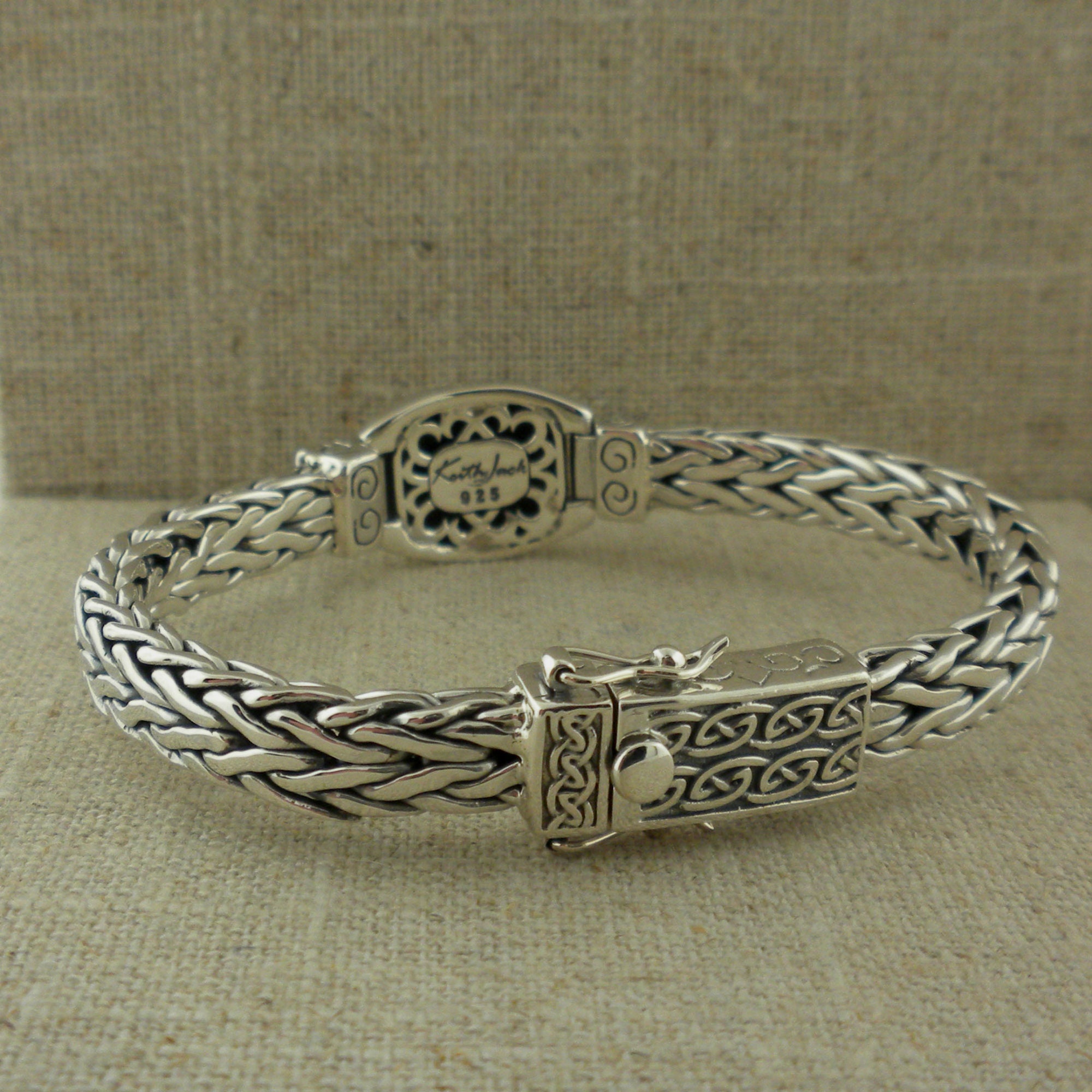 Sterling Silver Dragon Weave Bracelet With Scottish Lion - Etsy