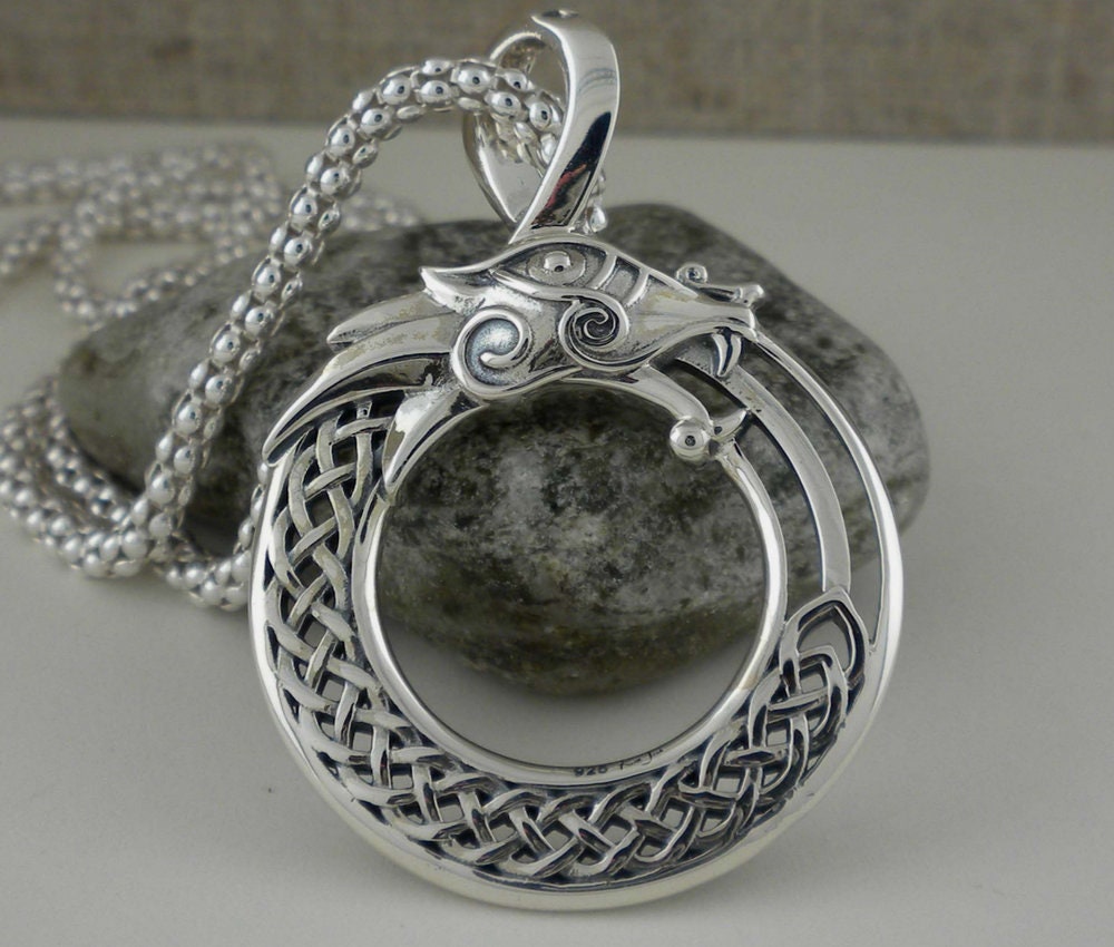 Norse Forge Sterling Silver .925 Celtic Dragon With Black CZ - Etsy