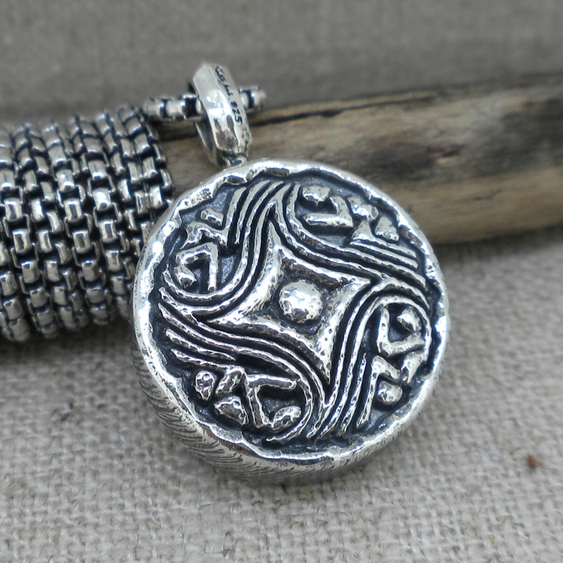 Ancient Celtic Coin Pendant Sterling Silver & Bronze Jewelry - Etsy