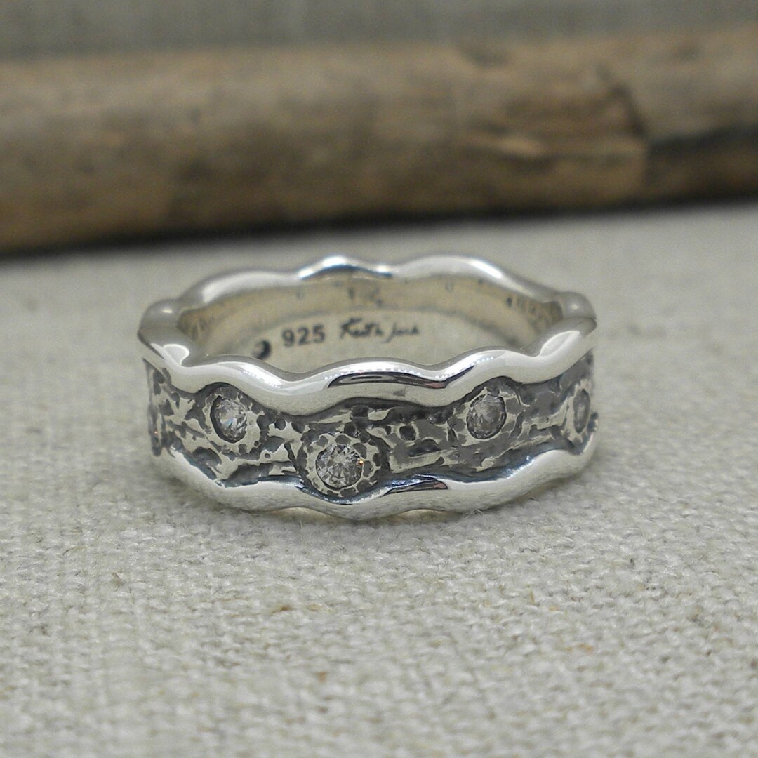 Oxidized Sterling Silver CZ Ring: Rocks 'N Rivers Design - Etsy