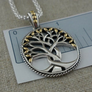 Large Sterling Silver & 18K Celtic Tree of Life Pendant by Keith Jack ...