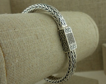 【人気ショップが最安値挑戦！】 Silver Sterling Dragon Sapphires White With Bracelet Weave シルバー