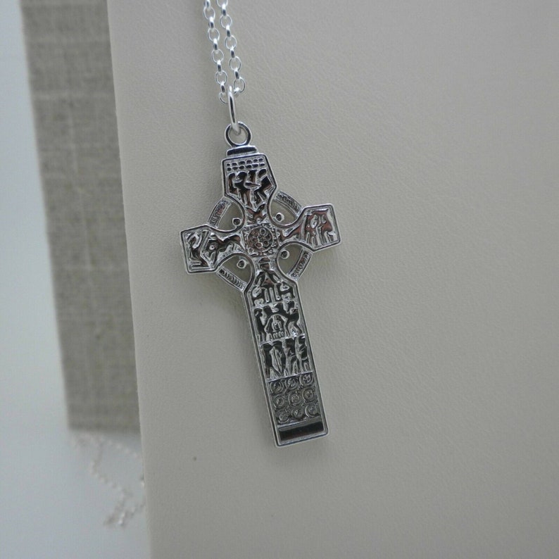 Sterling Silver Celtic Cross Necklace - Irish St. Patrick & Columba ...